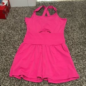 Hot pink active romper